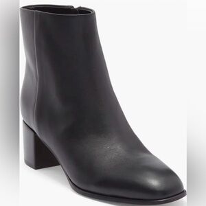 Arabella Squre Toe Black Leather Block-Heel Woman’s Ankle Boots by Vince size 5